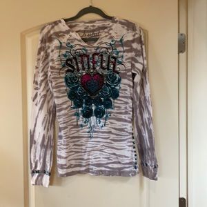 Affliction long sleeves top size M